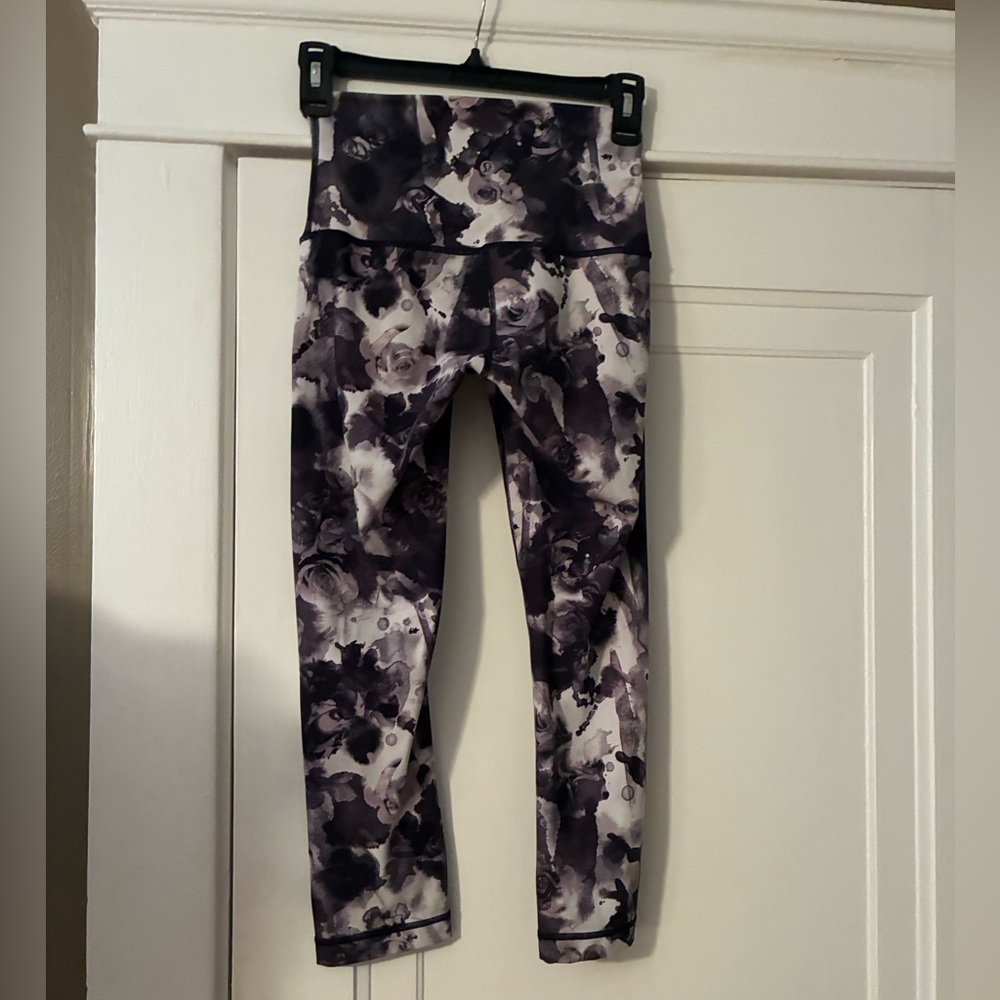 Lululemon Athletica Black Floral Leggings